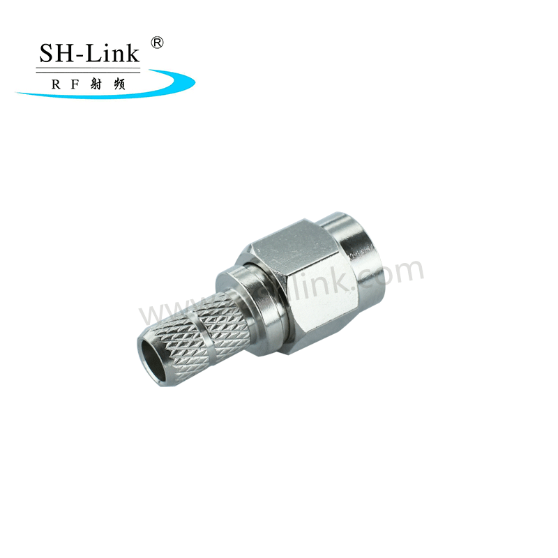 RF coaxial SMA male crimp straight connector for RG174 RG316 cable